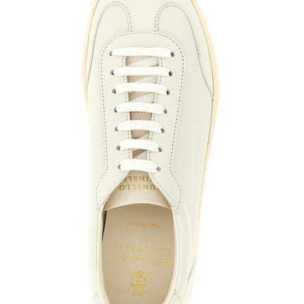 Brunello Cucinelli White Goatskin Low Top Sneakers