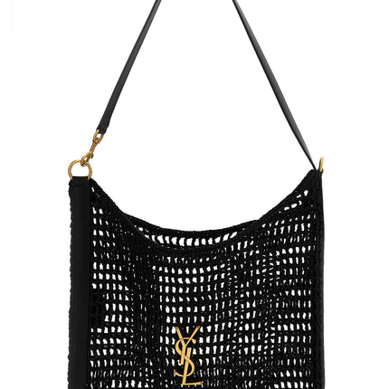Saint Laurent Black Raffia Shoulder Bag
