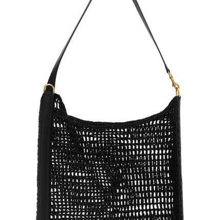 Saint Laurent Black Raffia Shoulder Bag