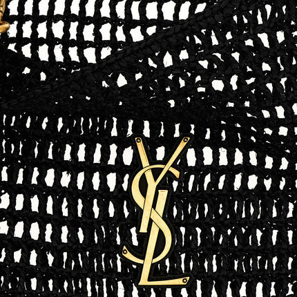 Saint Laurent Black Raffia Shoulder Bag