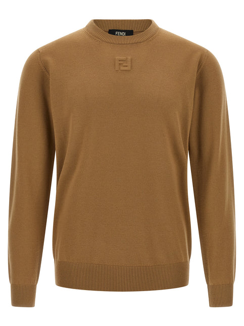 Fendi Beige Virgin Wool Cardigan