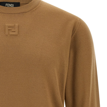 Fendi Beige Virgin Wool Cardigan