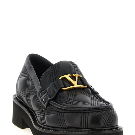 Valentino Garavani Black Lamb Leather Slip-On Loafers