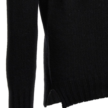 MA'RY'YA Black Virgin Wool Cardigan