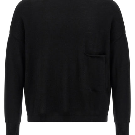 MA'RY'YA Black Virgin Wool Cardigan