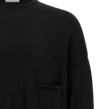 MA'RY'YA Black Virgin Wool Cardigan