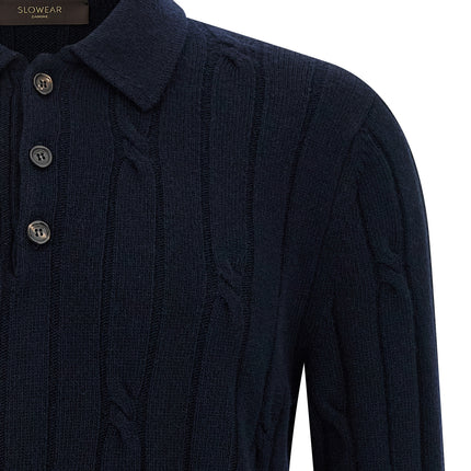 ZANONE Blue Virgin Wool Polo Shirt