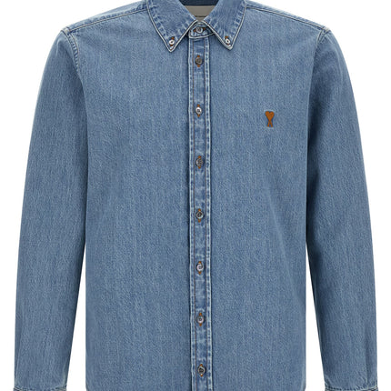 Ami Paris Blue Cotton Blouse
