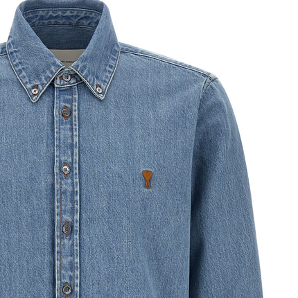 Ami Paris Blue Cotton Blouse