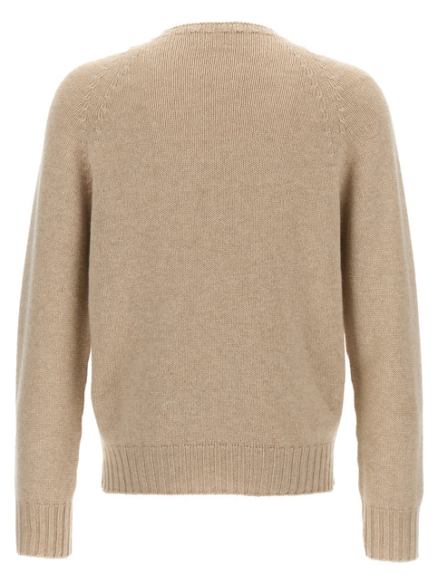 MA'RY'YA Beige Virgin Wool Cardigan