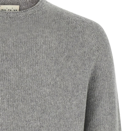 MA'RY'YA Gray Virgin Wool Cardigan