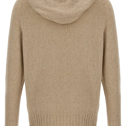 MA'RY'YA Beige Virgin Wool Cardigan