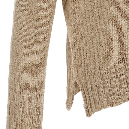 MA'RY'YA Beige Virgin Wool Cardigan