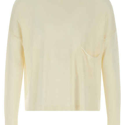 MA'RY'YA White Virgin Wool Cardigan
