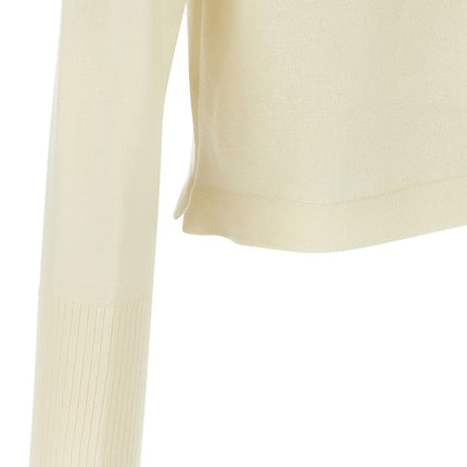 MA'RY'YA White Virgin Wool Cardigan
