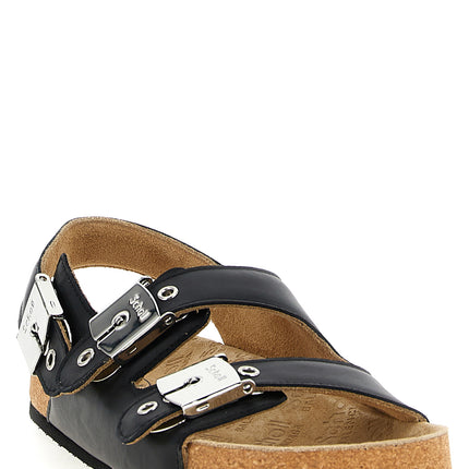 Balenciaga Black Calfskin Flat Sandals