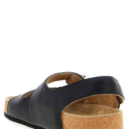 Balenciaga Black Calfskin Flat Sandals