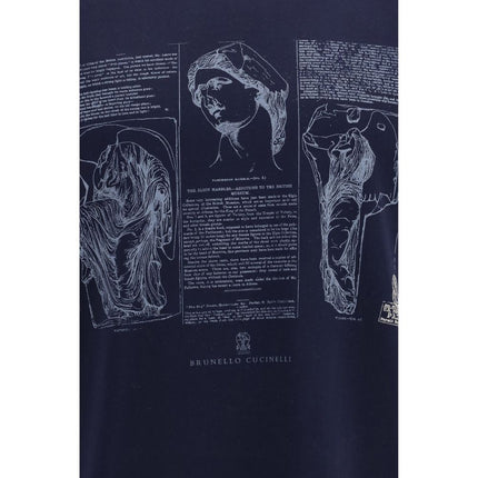 Brunello Cucinelli Blue Cotton T-Shirt
