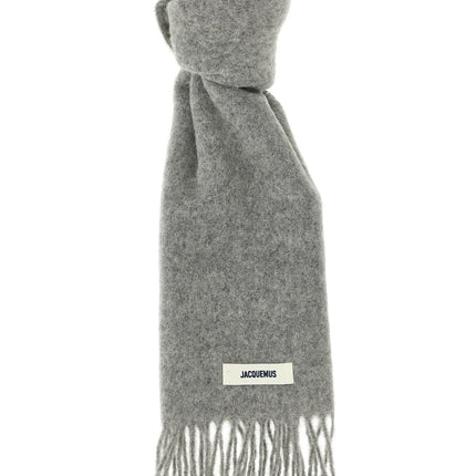 Jacquemus Gray Alpaca Leather Foulard