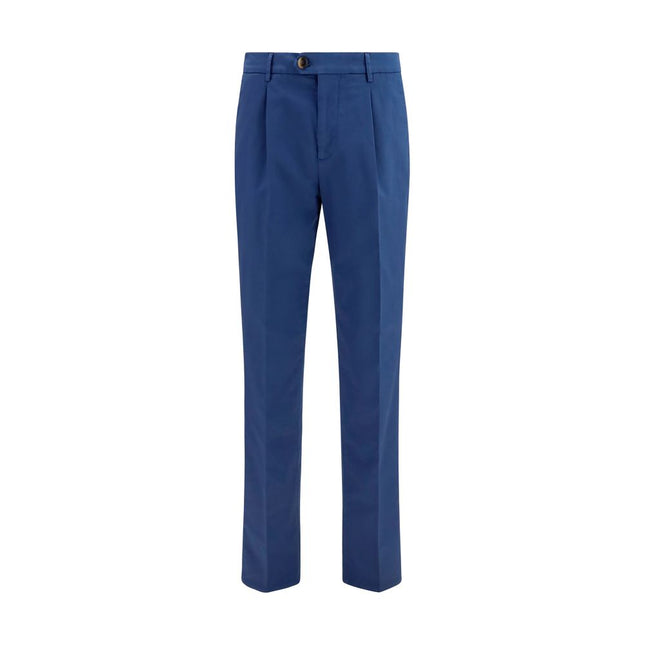 Brunello Cucinelli Blue Cotton Chino Pants