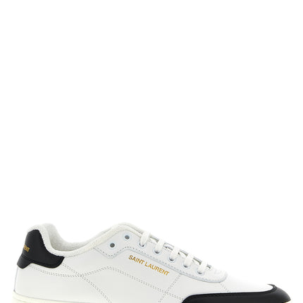 Saint Laurent Bicolor Calfskin Low Top Sneakers