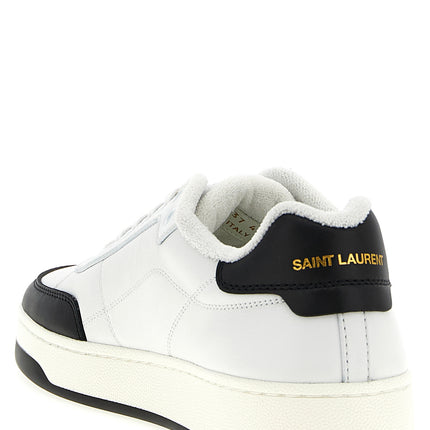 Saint Laurent Bicolor Calfskin Low Top Sneakers