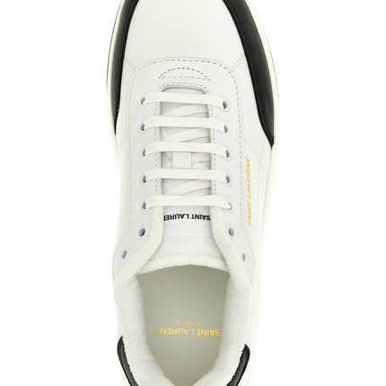 Saint Laurent Bicolor Calfskin Low Top Sneakers