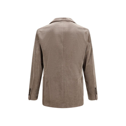 Brunello Cucinelli Gray Cotton Full-Length Jacket