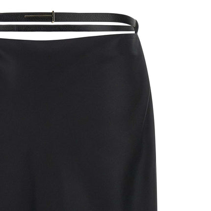 Tom Ford Black Silk Midi Skirt