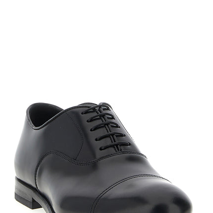 Doucal's Black Calfskin Oxfords And Derbies