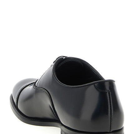 Doucal's Black Calfskin Oxfords And Derbies