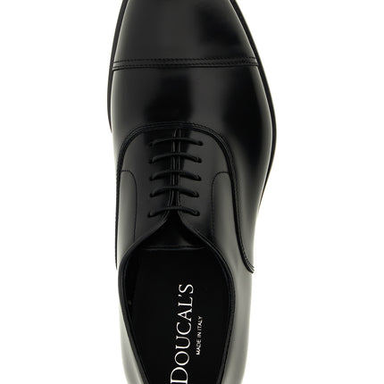 Doucal's Black Calfskin Oxfords And Derbies