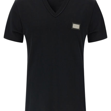Dolce & Gabbana Black Cotton T-Shirt