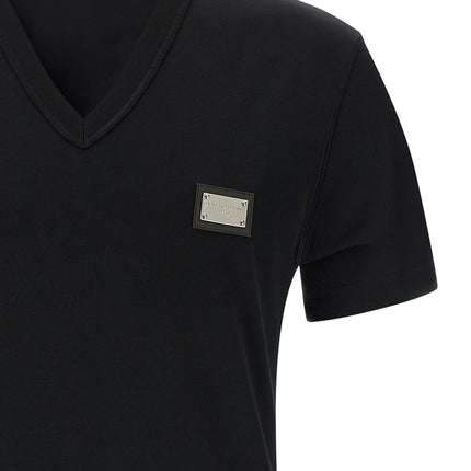 Dolce & Gabbana Black Cotton T-Shirt