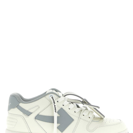 Off-White Gray Leather Low Top Sneakers