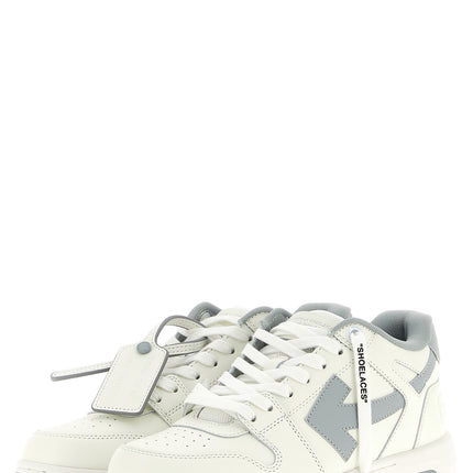 Off-White Gray Leather Low Top Sneakers