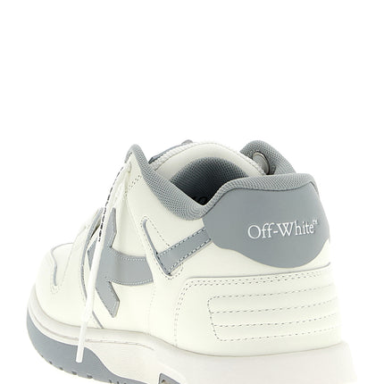 Off-White Gray Leather Low Top Sneakers