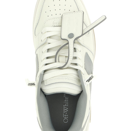 Off-White Gray Leather Low Top Sneakers