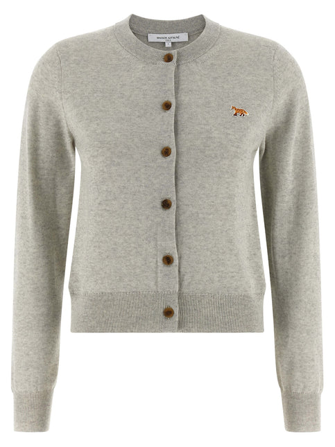 Maison Kitsuné Gray Virgin Wool Cardigan