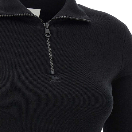 Courrèges Black Merino Wool Short Dress