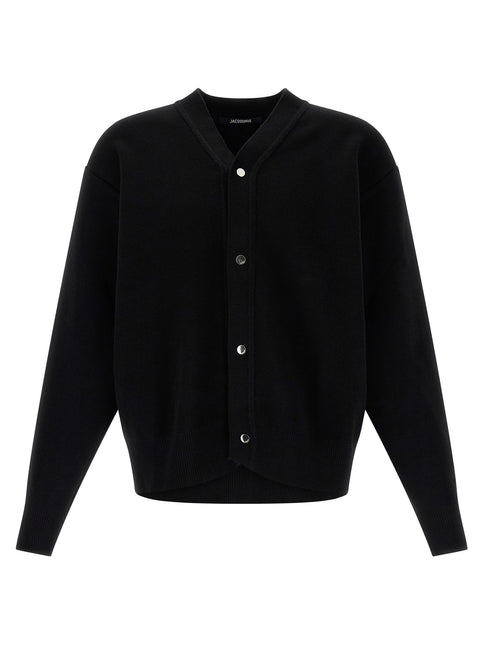 Jacquemus Black Merino Wool Cardigan