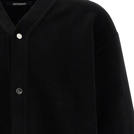 Jacquemus Black Merino Wool Cardigan