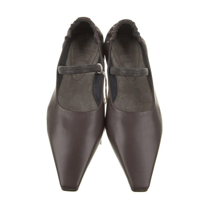 Brunello Cucinelli Brown Leather Flats