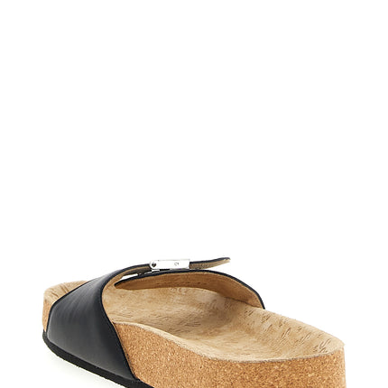 Balenciaga Black Calfskin Slides