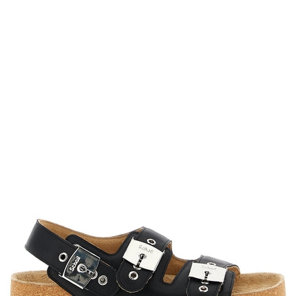 Balenciaga Black Calfskin Flat Sandals