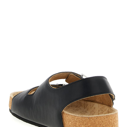 Balenciaga Black Calfskin Flat Sandals