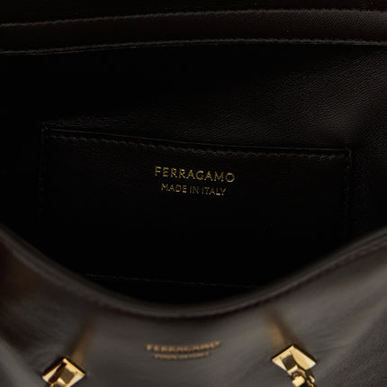 Ferragamo Brown Calfskin Crossbody Bag