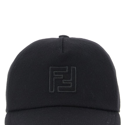 Fendi Black Wool Cap (Baseball Hat)