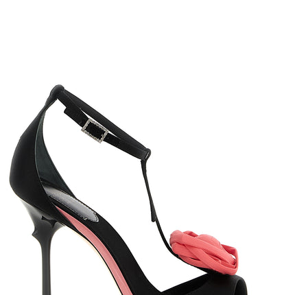 Roger Vivier Black Viscose Stiletto Heel Sandals