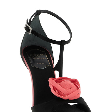 Roger Vivier Black Viscose Stiletto Heel Sandals